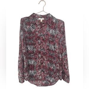 Como Snake Print Dress Shirt Blouse - Women's Medium